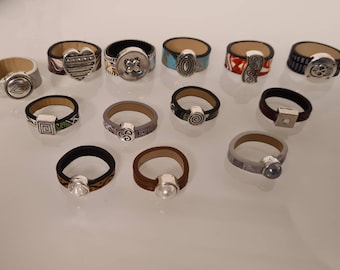 Leather ring with ring bead LR10-02
