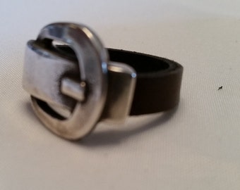 Leather ring with ZAMAK belt buckle LR5-01