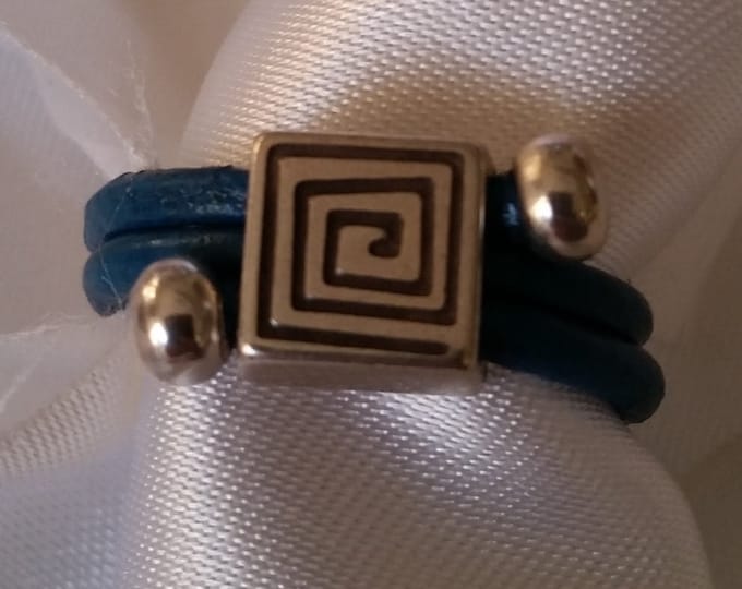 Leather ring / leather wrap ring LW2-13