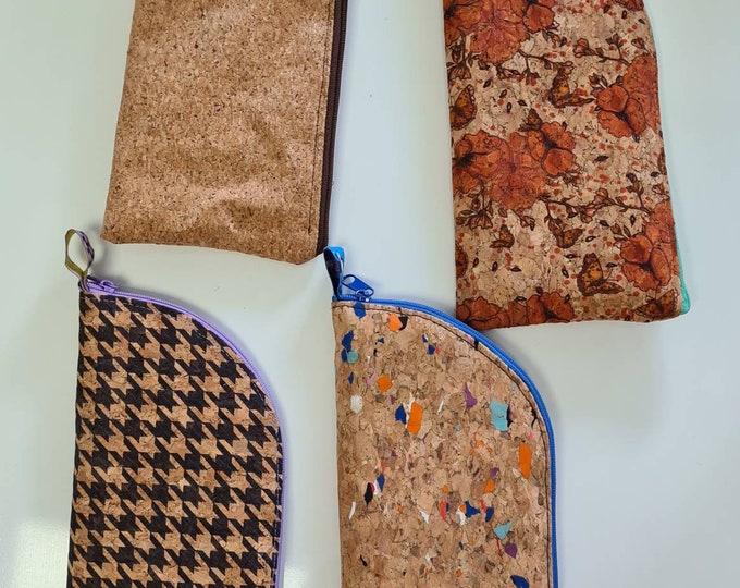 Glasses case / pencil case made of cork - self-sewn - various designs