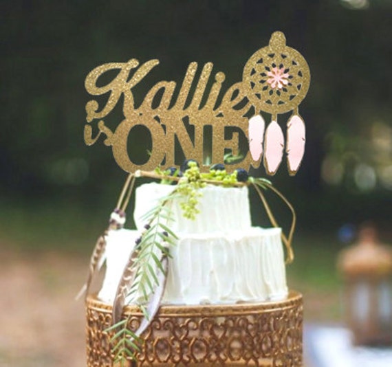 dream catcher birthday cake topper custom name cake topper etsy
