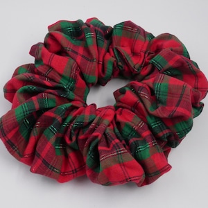 Jumbo Plaid  Scrunchie  Very fluffy and full  XXL scrunchies