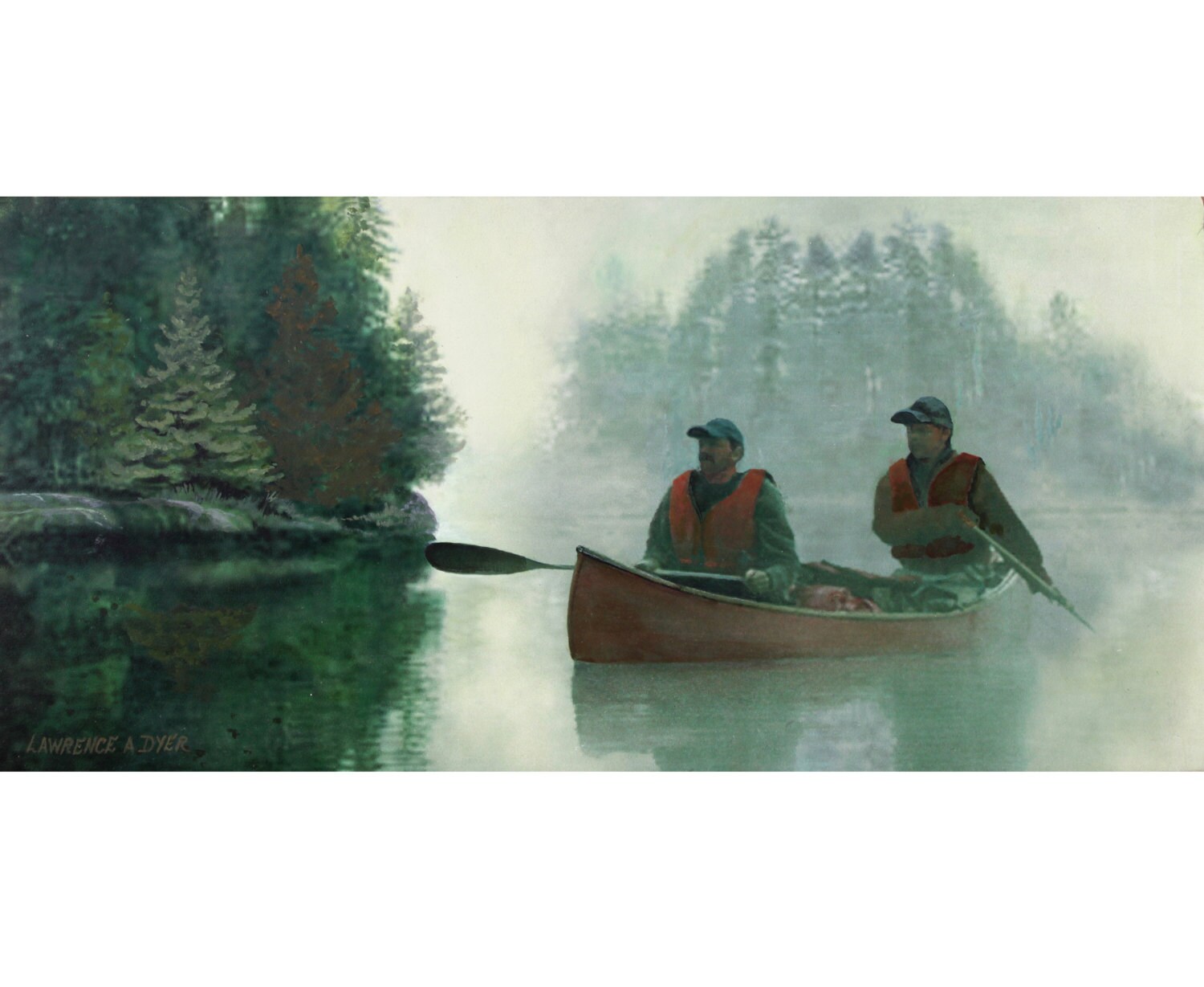 Canoe Giclee Art Print from original painting by Lawrence Dyer Etsy