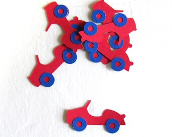 1 1/2 inch Little Red Car Confetti Baby Shower Wedding Birthday Party