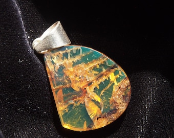 Mexican Amber Slice Pendant with Sterling Silver Bail Extra Small  -266470