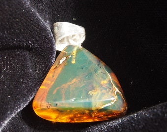 Mexican Amber Pendant with Silver Bail   -267363