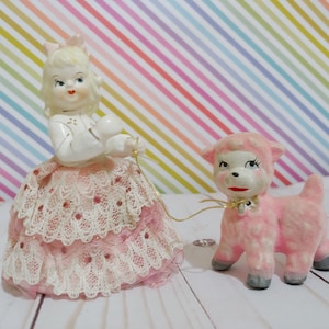 Vintage japan 1950s mary had a little lamb figurine