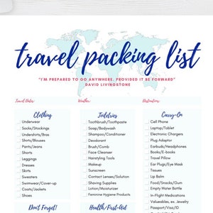Travel Packing Checklist