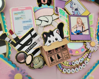 Collage de adornos para tartas con todas tus cosas favoritas.