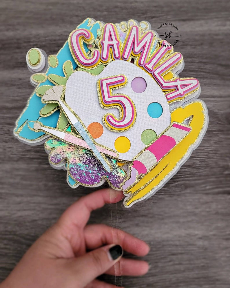 Paint Palette Cake Topper Etsy