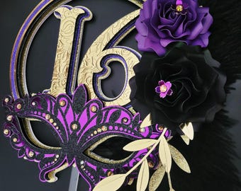 Adorno para tarta de mascarada (se puede hacer en cualquier color)