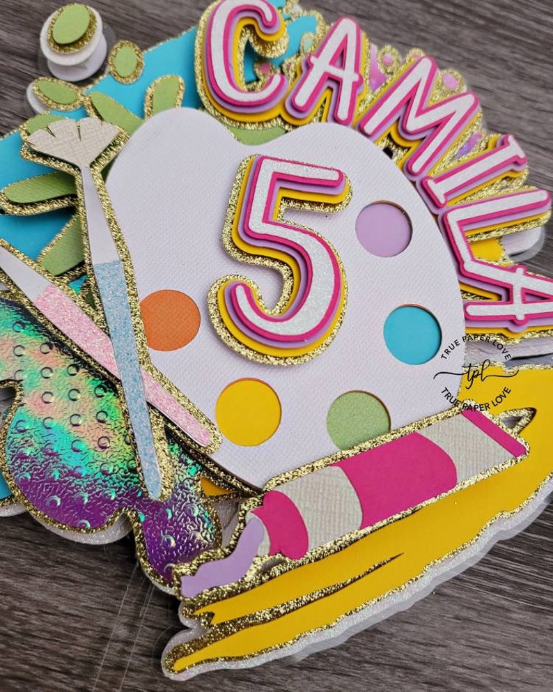 Paint Palette Cake Topper Etsy