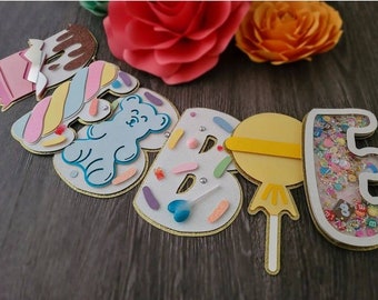 Banner con temática de dulces - cualquier nombre