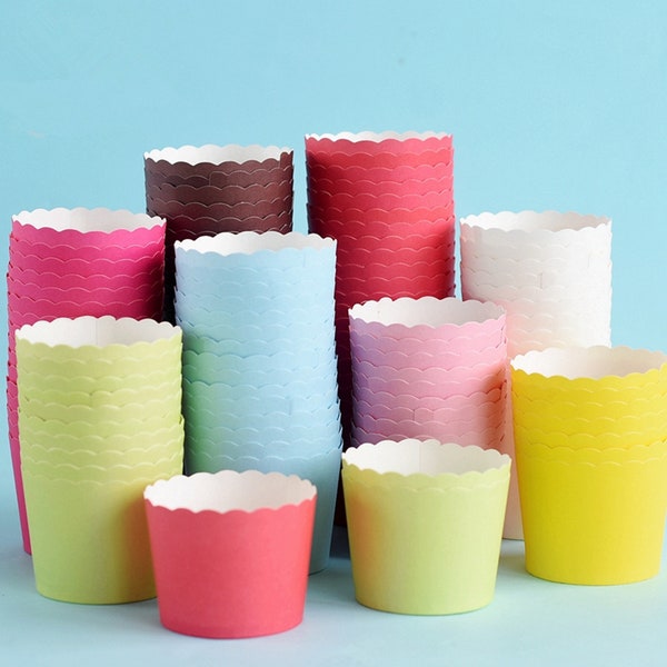 100 Einfarbig Backtasse, Cupcake Liner, Kuchen Cups Süßigkeiten Cups Papier Dessert Cups Regenbogen Party, Geburtstag Favor DIY Toppers, Hochzeitsbevorzugung