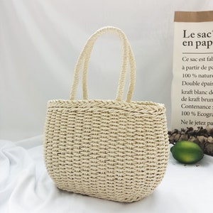 Hand-made Straw Bag Women Beach Woven Bags for Summer Travel Handbags ...