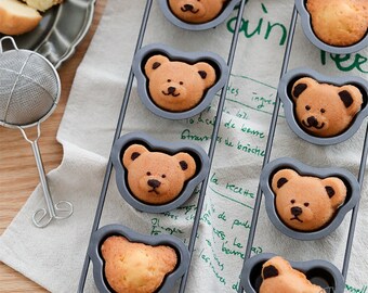 Nouveaux ustensiles de cuisson financier d'ours, moule à gâteau de beaux animaux, moule de cuisson, moule à gâteau, outils de cuisson de moule de muffin de gâteau de tasse