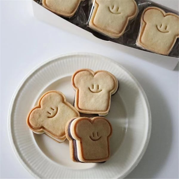 Nieuwe Toast lachend gezicht Cookie cutter Biscuit Mould, Cookie Stamp, Kitchen Baking Pastry Bake ware Tool