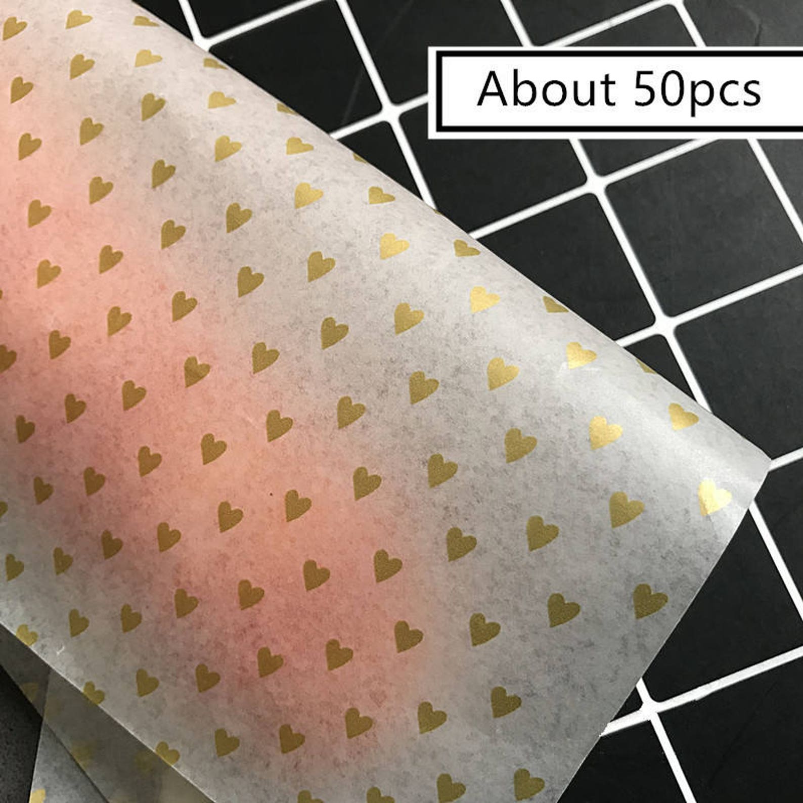 45 sheet gold love Food Wrapping PaperNougat wrapping Etsy