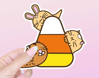 Halloween Candy Corn Die Cut Vinyl Sticker, Decal, Cute Stickers, Kawaii Sticker, spooky Sticker, Laptop Vinyl Sticker, Fuzzballs FBS0014