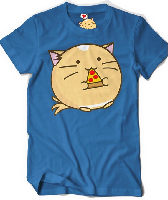 Fuzzballs Pizza Cat Shirt Kawaii cat Tee Cuteness Kitten Etsy