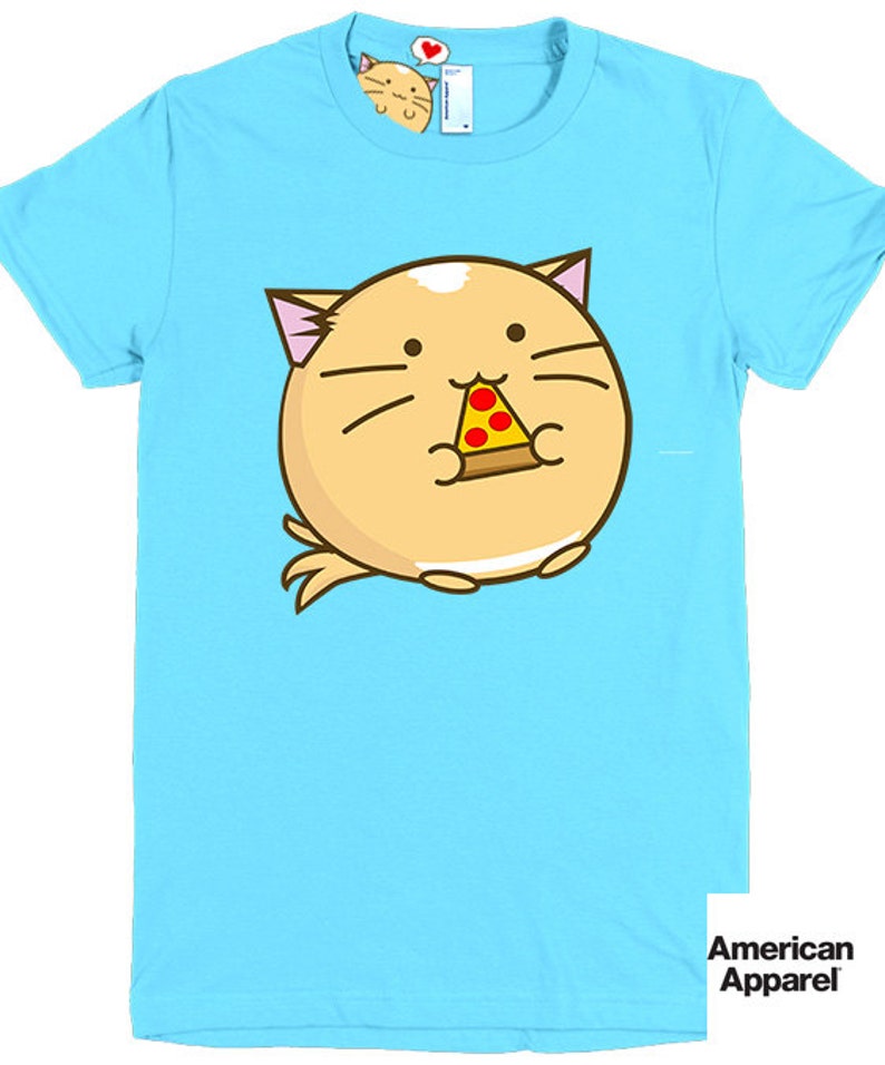 Fuzzballs Pizza Cat Shirt Kawaii cat Tee Cuteness Kitten Etsy
