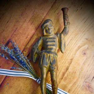 Antique French Statue of Boy on Pedestal.         Sku: C429