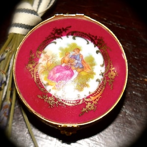Vintage Limoges porcelana estilo victoriano abalorio caja Sku: L089