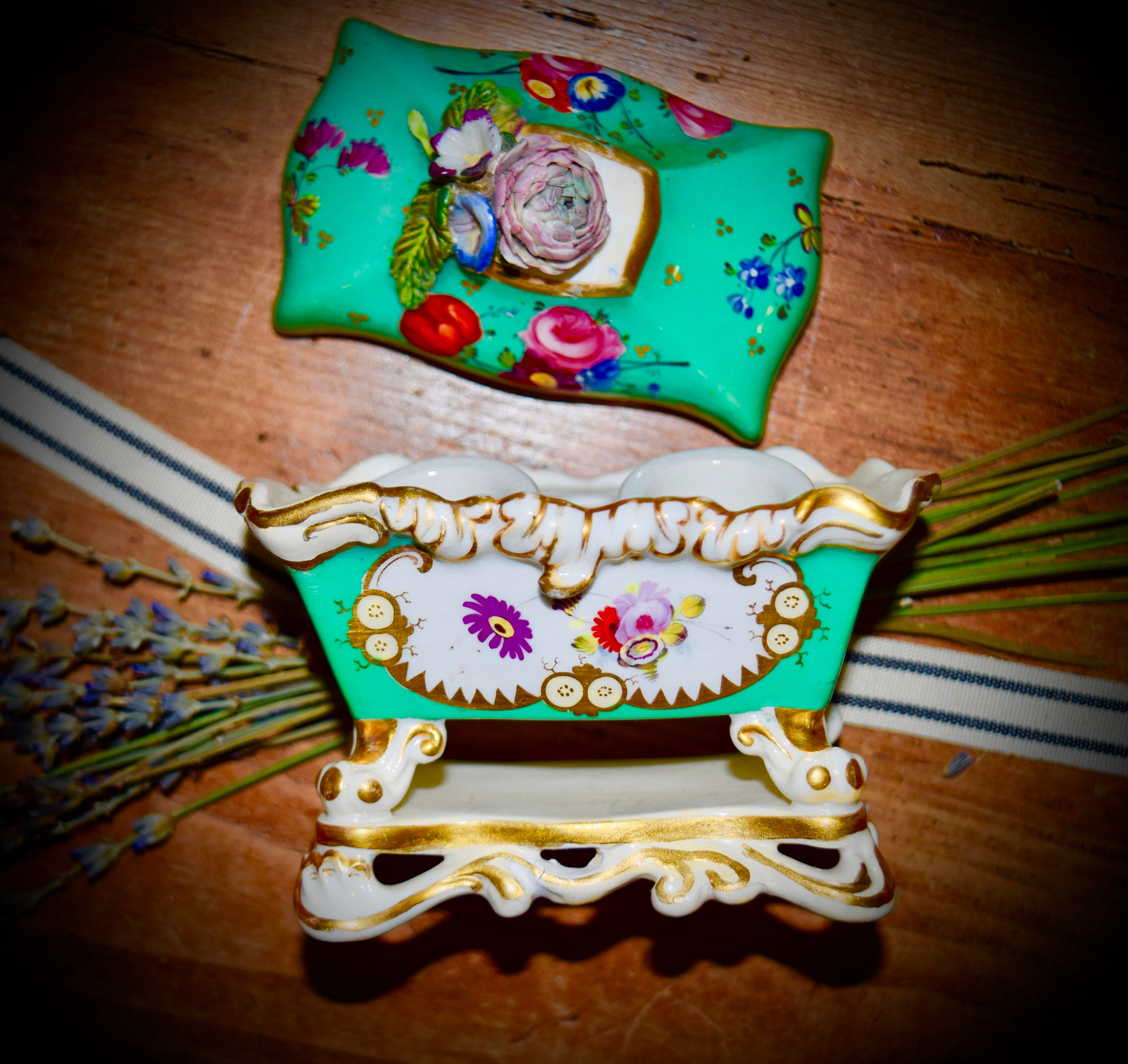 アンティーク フランス製磁器インク壺 SKU: C445 - Etsy 日本