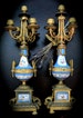 A Pair of French Antique  P.H. Mourey Candelabras with Sevres Porcelaine    Sku: C361 