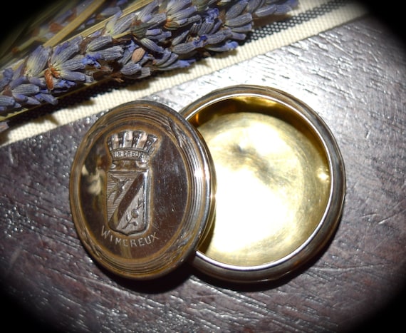 Antique Solid Silver French Pill Box Wimereux Cre… - image 3