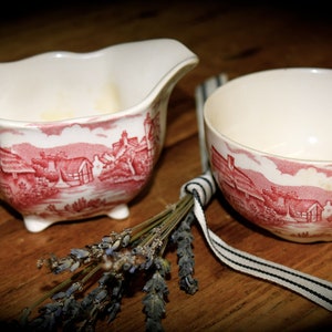 English Made Ironstone Chinoiserie Pattern Creamer y Sugar Sku: C378
