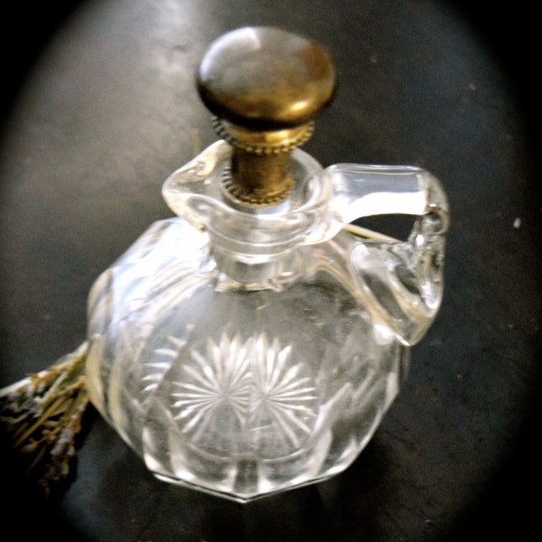 Antique Glass and Sterling Silver  Pitcher      Sku: C362