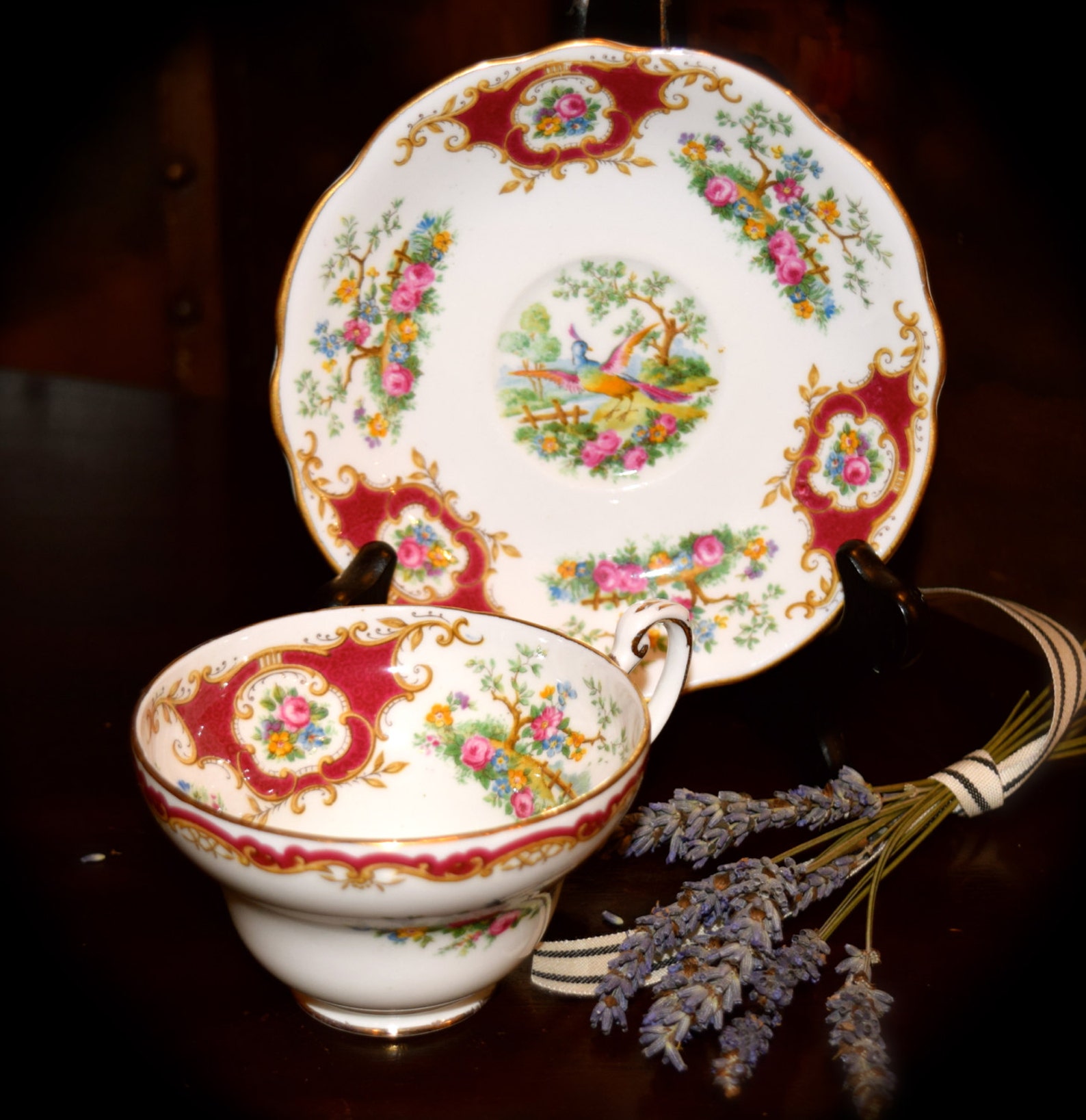 EB Foley 1850 Bone China Made In England Broadway Teacup And Saucer EB Foley 1850 Bone China Made In England Broadway Teacup And Saucer