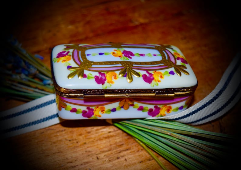 Vintage French Limoges Stamp Box Sku L308 Etsy