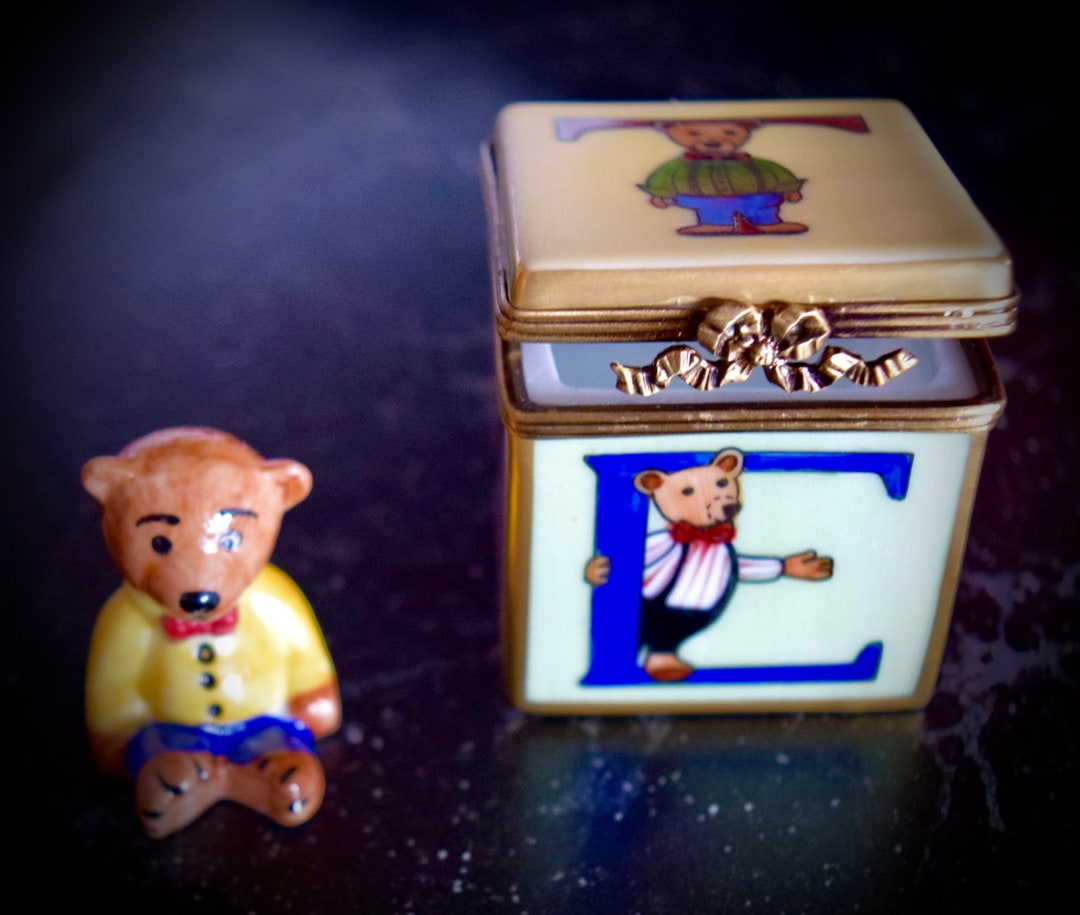 French Limoges Teddy Bear Toy Box Sku L321 Etsy