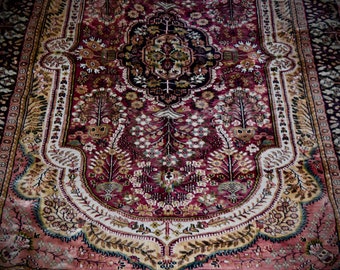 Antique Pink HandMade Silk Rug or Tapestry                       Sku: C458