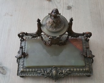 French Bronzed 19th Century inkwell    Sku:  C009