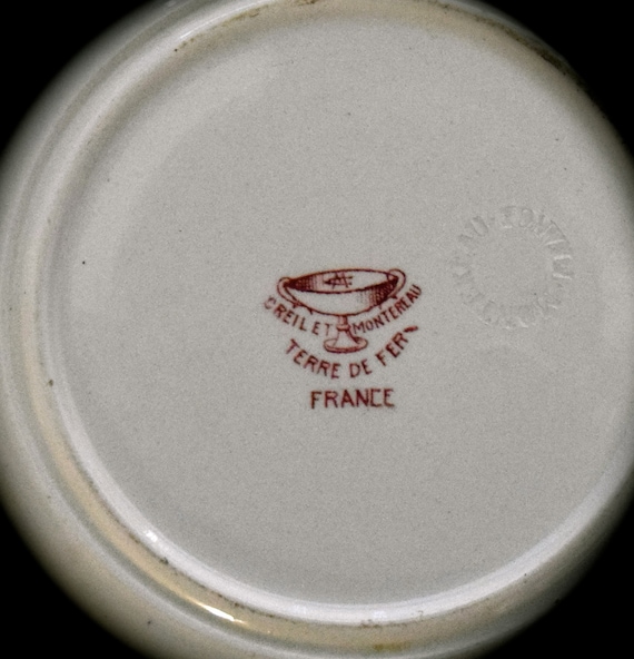 Set of 4 French Antique Creil Et Montereau Terre De Fer Plates Sku