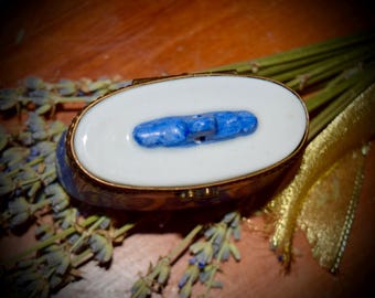 フランス製リモージュボックス ブルー＆ホワイト SKU: L360