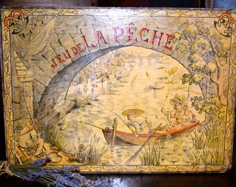 Jeu De La Peche 1890's French Music Box Fishing Toy      Sku: C289
