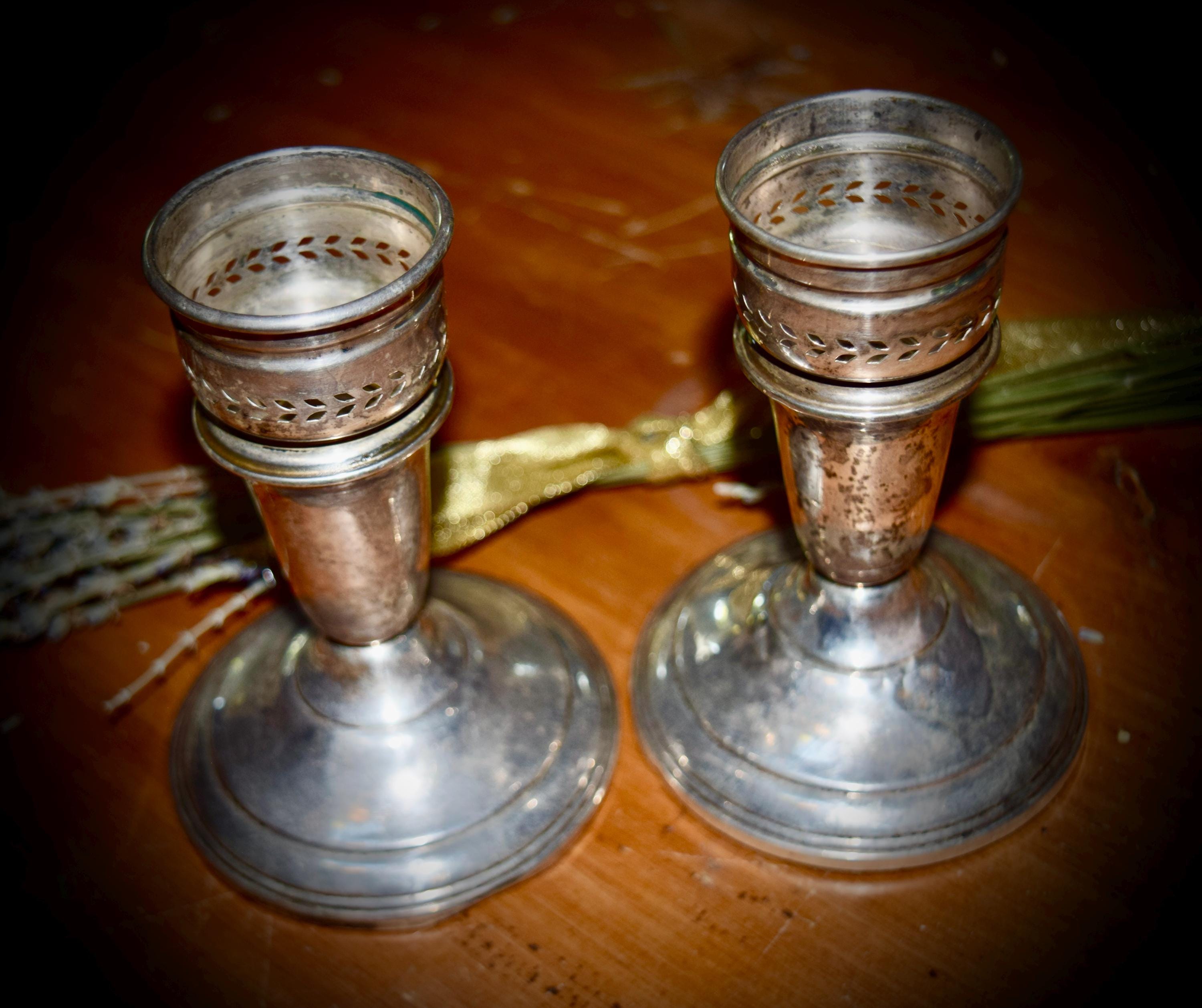カルティエ 純銀製 キャンドルスタンド ペア　Cartier CARTIER Sterling Silver Candle Sticks Sku: C440 - Etsy