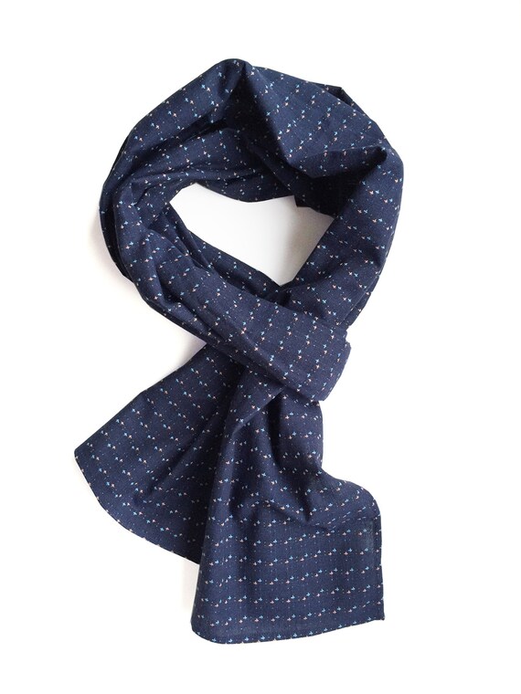 Blue Nori Woven Japanese Scarf Men's Scarf Women's Etsy