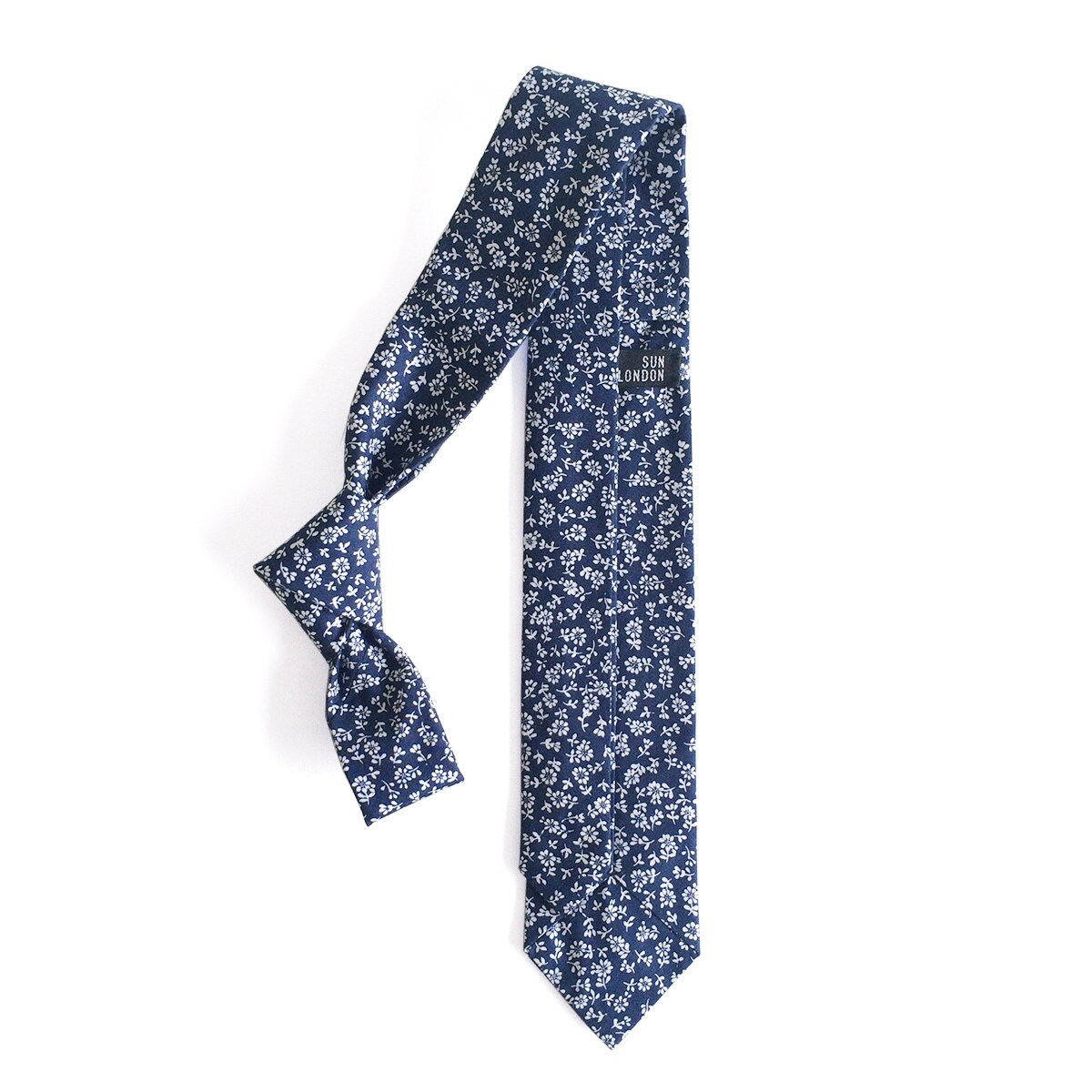 Charlie Navy Blue Ditsy Floral Cotton Men's Tie Skinny - Etsy