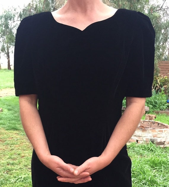 Black velvet formal dress