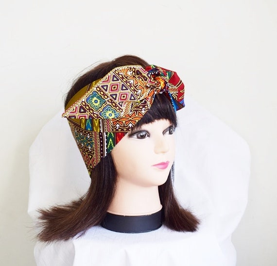 Dashiki Patchwork Print Headband African Wax Head Tie Diy Etsy