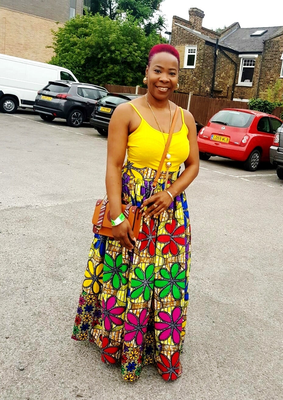 Image of Alison Yellow Floral Multi African Wax Maxi Skirt, Long Ankara Full Length Skirt, Women's Skirt – Made To Order