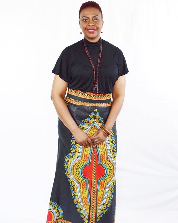 black dashiki skirt