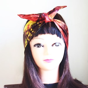 Green Multi Tie Dyed Guinea Brocade Headband, African Wax Head tie, DIY Headband, Stylish Hair Accessory