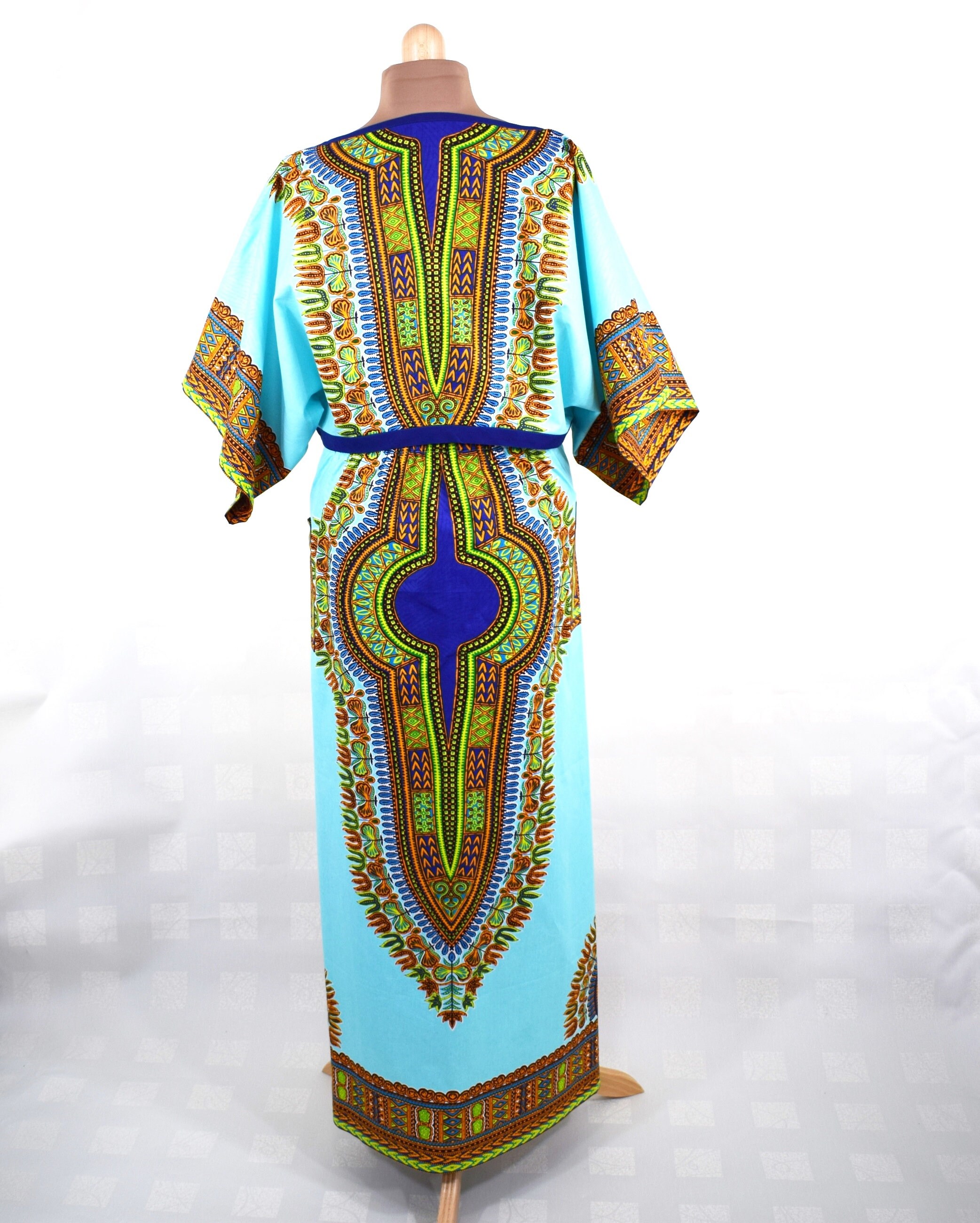 Dashiki Printed Cotton Wax Elastic Waist Flared Skirt main image 1