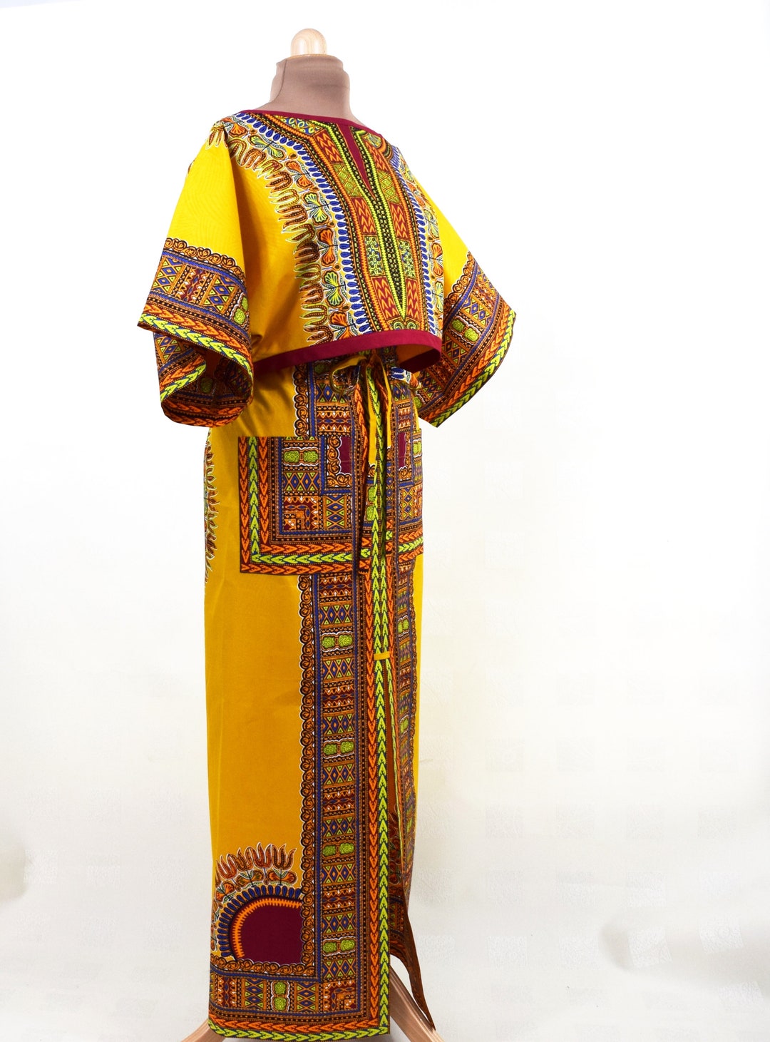 Mid length Dashiki wax print multicolored skirt main image 0